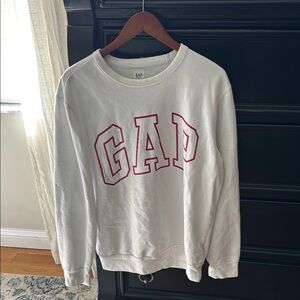 GAP White Crewneck Sweater with Logo